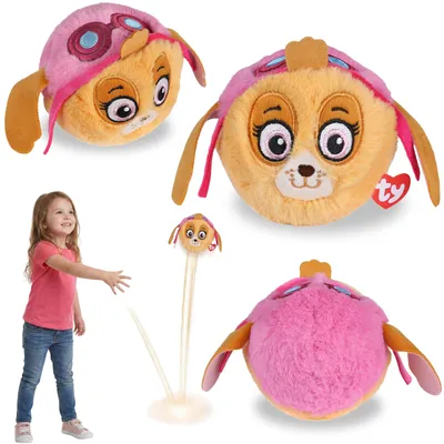 Produktbild von TY PAW Patrol Skye Plüschball, hüpfendes BEANIE BOUNCERS Maskottchen, Geschicklichkeitsspielzeug 10 cm