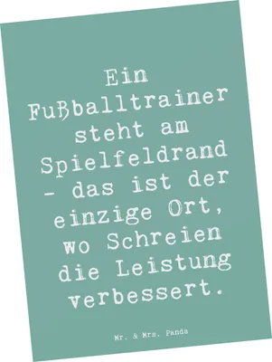 Produktbild von Mr. & Mrs. Panda Postkarte Spruch Fußballtrainer Energie - Meeresbrise - Geschenk, Ansichtskarte, Berufsalltag, Leidenschaft, Berufsliebe, Spielerentwicklung, Grußkarte