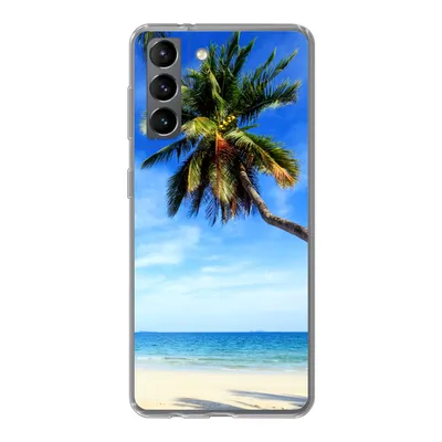 Produktbild von MuchoWow® Handyhülle Schutzhülle Hülle für Samsung Galaxy S21 Palmen - Strand - Meer Silikon Softcase Handy Hülle - Softcase