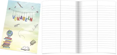 Produktbild von RNK Verlag 46542 Vokabelheft "Schooldoodle" - LIN21, A5, 40 Blatt, 80 g/qm