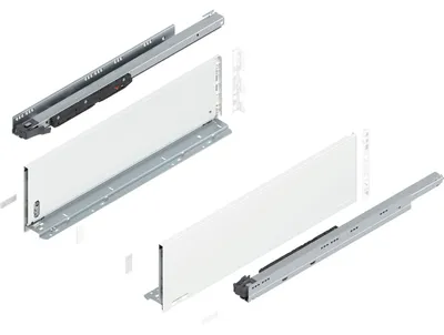 Produktbild von Blum Legrabox pure H C Schubladenschienen Set | 1 Paar, 70kg 600mm | Tip On Vollauszug, seidenweiß