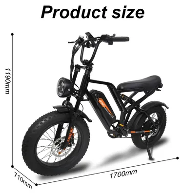 Image de Vélo électrique - FXH-009 - Batterie au lithium 48 V - Moteur 500 W - Roues de 50,8 cm - Autonomie de plus de 60 km - Vitesse maximale de 25 km/h - Cadre en aluminium