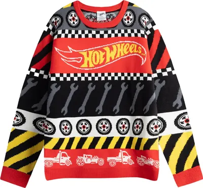 Produktbild von Hot Wheels - "Tyre & Spanner Fairisle" Pullover für Herren, weihnachtliches Design NS9097 (S) (Bunt)