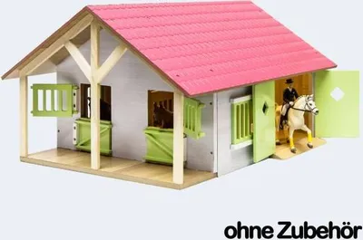 Produktbild von Farm Pferdestall 1:24 2Boxen 51x40cm Holz weiß