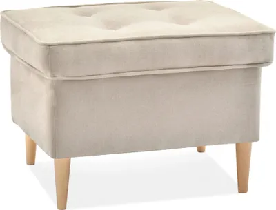 Image de Tabouret rembourré DENIZ - sable / hêtre