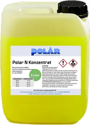 Produktbild von Polar N-MEG Glykol Frostschutzmittel, Monoethylenglykol 100% Konzentrat 5 Liter