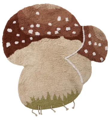 Produktbild von BELIANI Teppich Hellbeige Baumwolle 100 x 100 cm Pilz Form Modernes Design Kinderteppich Kinderzimmer