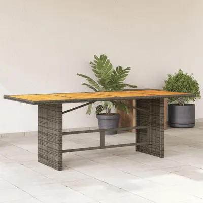 Produktbild von Maison Exclusive - Gartentisch mit Akazienholz-Platte Grau 190x80x75cm Poly Rattan