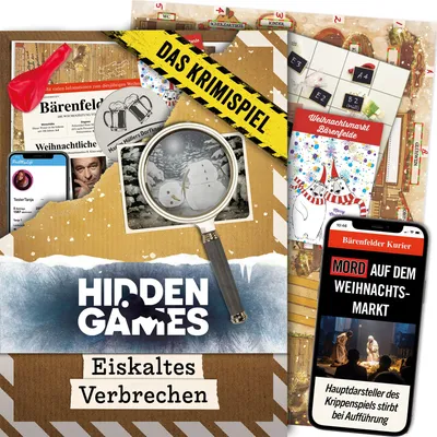 Produktbild von Hidden Games Tatort – Eiskaltes Verbrechen – Deutsch – Realistisches Krimispiel, spannendes Detektivspiel, Escape Room Spiel