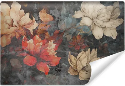 Produktbild von Muralo Selbstklebende Fototapete BLUMEN Blätter Pflanzen Beton Vintage 400 cm x 280 cm