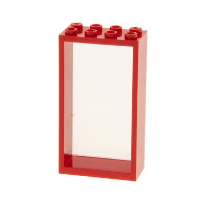 Image de 1x Lego cadre de porte 2x4x6 rouge vitre transparent blanc panneau de porte maison 57895 60599