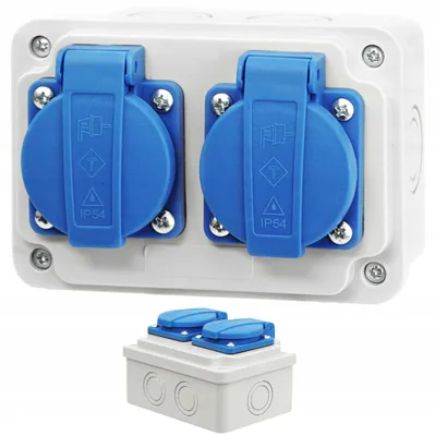 Produktbild von Adelid RSBO.002 Aufputz Verteilerdose Doppelsteckdose 230V 16A