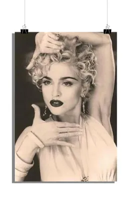 Produktbild von Madonna Poster - Musik Poster - Pop-Ikone Poster - Schwarz-Weiß Poster - 61x91cm - Perfekt zum Einrahmen
