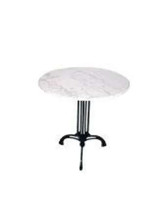 Produktbild von Bistrotisch Gastrotisch Marmor weiß gusseisener Fuss mit Marmorplatte Ø80x73cm