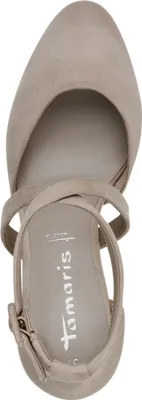 Produktbild von Tamaris Damen Pumps offene Riemchenpumps gekreuzte Riemen Blockabsatz 1-24414-41, Größe:40 EU, Farbe:Beige