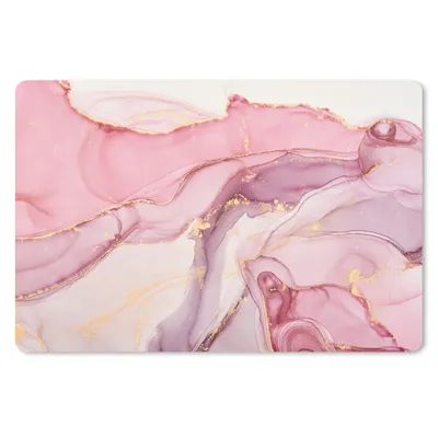 Obrázok produktu pre Podložka pod myš - Zlatá - mramorová - ružová - 60x40cm - Rohožka pod myš