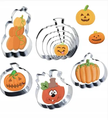 Produktbild von 9er Kürbis-Ausstecher Set für Halloween Kekse