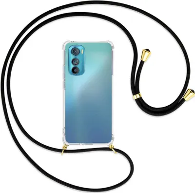 Produktbild von Handykette Backcover-Schutzhülle mit Band (Metall goldfarben) für Motorola Edge 30 5G - schwarz
