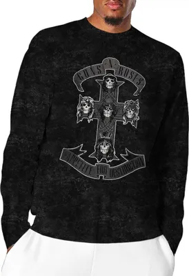 Produktbild von Guns N Roses - T-Shirt für Herren/Damen Uni  Langärmlig RO4342 (XL) (Schwarz/Weiß)