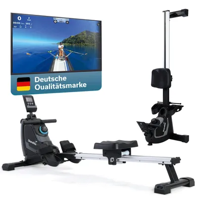 Produktbild von Skandika Rudergerät für Zuhause Venn | Rudermaschine mit Magnetwiderstand, 8 Widerstandsstufen, einfacher Aufbau, Bluetooth, Kinomap App kompatibel