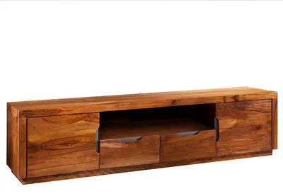 Immagine prodotto di MASSIVMOEBEL24 | mobile TV in legno di Sheesham / palissandro 200x45x50 Noce laccato DUKE #123