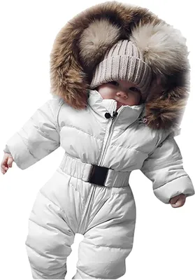Produktbild von 70cm -Baby Winter Overall mit Kapuze Strampler Schneeanzug Daunen-Skianzug Strampler Jungen Mädchen Langarm Jumpsuit Warm Outfits Geschenk Outfits für 0-24 Monate