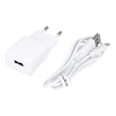 Immagine prodotto di Adattatore di rete Maxlife mxtc-01 usb 1a + cavo type-c bianco