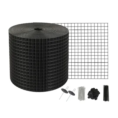 Image de VEVOR Protection anti-oiseaux pour panneaux solaires, 15,2 cm x 30,4 m, Grille anti-pigeons pour installations solaires avec 60 fermetures en acier inoxydable, Protection pour panneaux solaires avec revêtement en PVC inoxydable, Grillage en rouleaux de 1,27 cm de diamètre