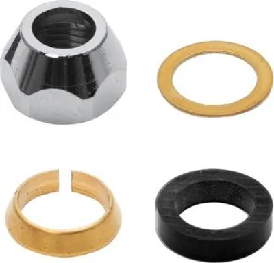 Produktbild von Universal Quetschverschraubung 452008 3/8"x8mm, Messing verchromt, konisch