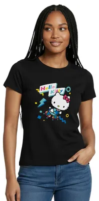 Produktbild von Spreadshirt Hello Kitty 90er Stil Mit Rollschuhen Frauen T-Shirt, S, Schwarz