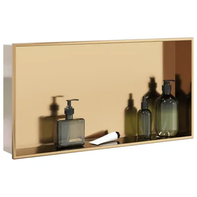 Zdjęcie produktu dla vidaXL Brodzik prysznicowy złoty szczotkowany 62x32x9 cm stal nierdzewna