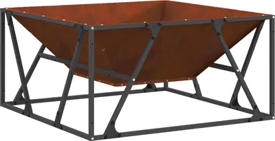 Produktbild von vidaXL Feuerstelle Braun 80 x 80 x 40 cm Wetterfeststahl