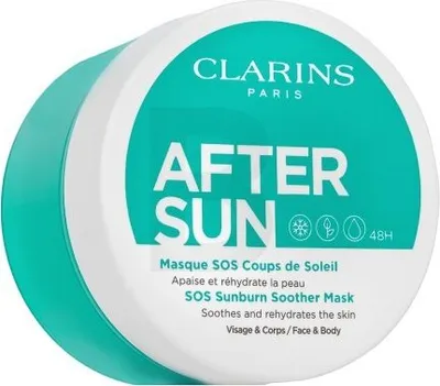 Obrázok produktu pre Clarins After Sun SOS Sunburn Soother Mask, Tvár a telo, 100 ml, Krém, Hydratačný, Výživný, Upokojujúci, Univerzálne, Unisex