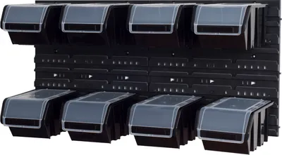 Produktbild von Set Wandregal Boxen 8 Stapelboxen schwarz