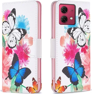 Produktbild von Für Motorola Moto G84 5G Kunst-Leder Book Handy Tasche Motiv 2 Hülle Etuis Schutz