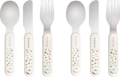 Obrázek produktu pro Nerezové příbory pro děti, krémově bílé, 6dílná sada