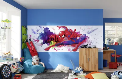 Produktbild von Komar Fototapete - Spider -Man Graffiti Art - Größe: 368 x 127 cm (Breite x Höhe)
