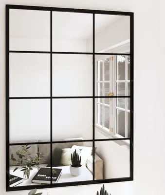Image de The Living Store miroir mural 3 pcs noir 80x60 cm métal