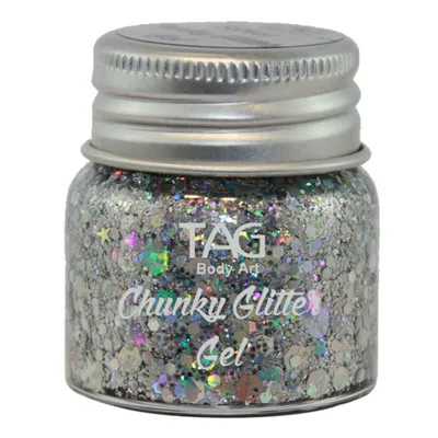 Immagine prodotto di Tag gel glitterato chunky argento
