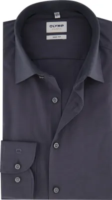 Produktbild von Olympslim Slim-Fit Baumwollhemd grau uni