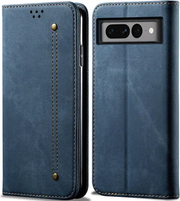 Produktbild von Google Pixel 7 Pro Hülle, Leder Brieftasche Flip Bookstyle Schutzhülle mit Standfunktion für Google Pixel 7 Pro Blau