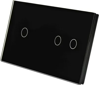 Produktbild von Touchschalter Panel 1+2 Glas schwarz Qtouch Wandschalter ohne Modul