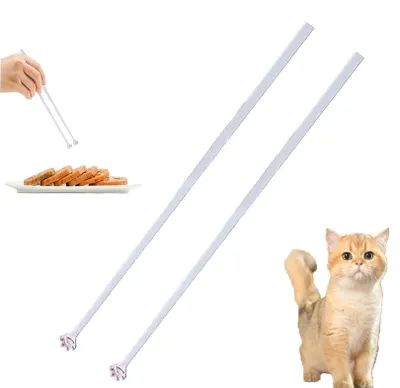 Essstäbchen mit Katzenpfoten, 20 cm, rutschfest, wiederverwendbar