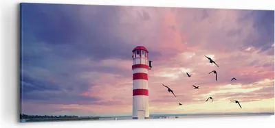 Produktbild von Bild auf Leinwand - Leinwandbild - Einteilig - Laterne Meer Küste - 120x50cm - Wand Bild - Wanddeko - Wandbilder - Leinwanddruck - Bilder - Wanddekoration - Leinwand bilder - Wandbild - AB120x50-4978