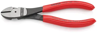 Produktbild von Knipex 74 01 160, Diagonale Zange, Chrom-Vanadium-Stahl, Kunststoff, Rot, 160 mm, 178 g