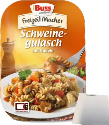 Produktbild von Buss Schweinegulasch mit Nudeln herzhaft abgeschmeckt (300g Packung) + usy Block