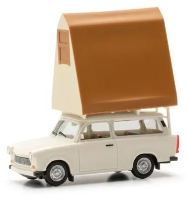 Produktbild von Herpa PKW Trabant 601 S Universal mit Dachzelt grauweiß 024167