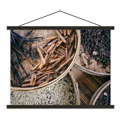 Produktbild von MuchoWow® Textilposter Kräuter auf der Kaffeeplantage 60x45 cm mit schwarzem Rahmen - Poster Schlafzimmer