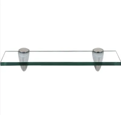 Image de Étagère murale en verre pour salle de bain 30 x 10 cm, verre transparent