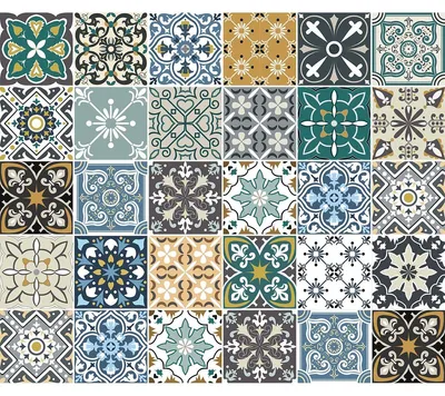 Immagine prodotto di Adesivi da parete – Adesivi autoadesivi per piastrelle per cucina e bagno – 30 adesivi Pantelaria – 30 adesivi 10 x 10 cm